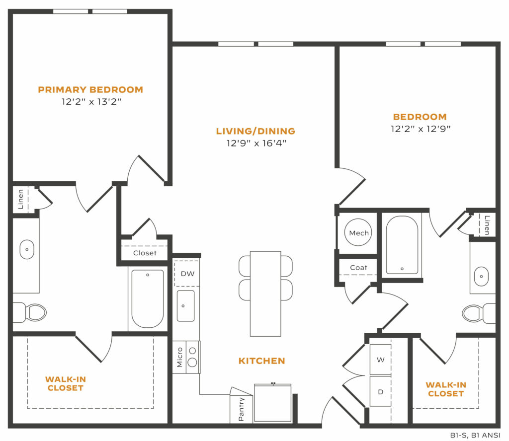 Make Room for More - spacious two-bedroom apartment floor plan